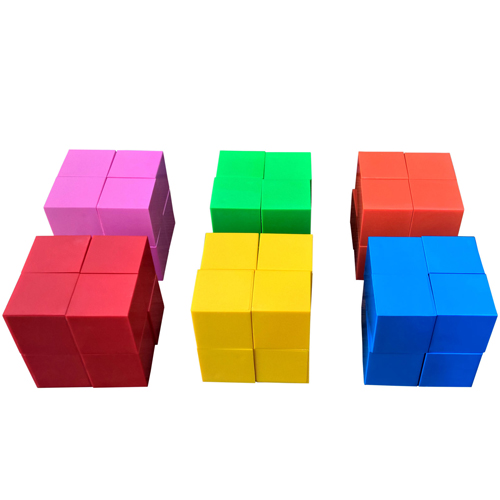 بازی فکری مکعب های رنگی 48 عددی کیسه ای دانشمند