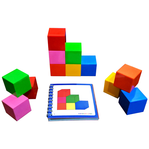 بازی فکری مکعب های رنگی 30 عددی سطلی دانشمند